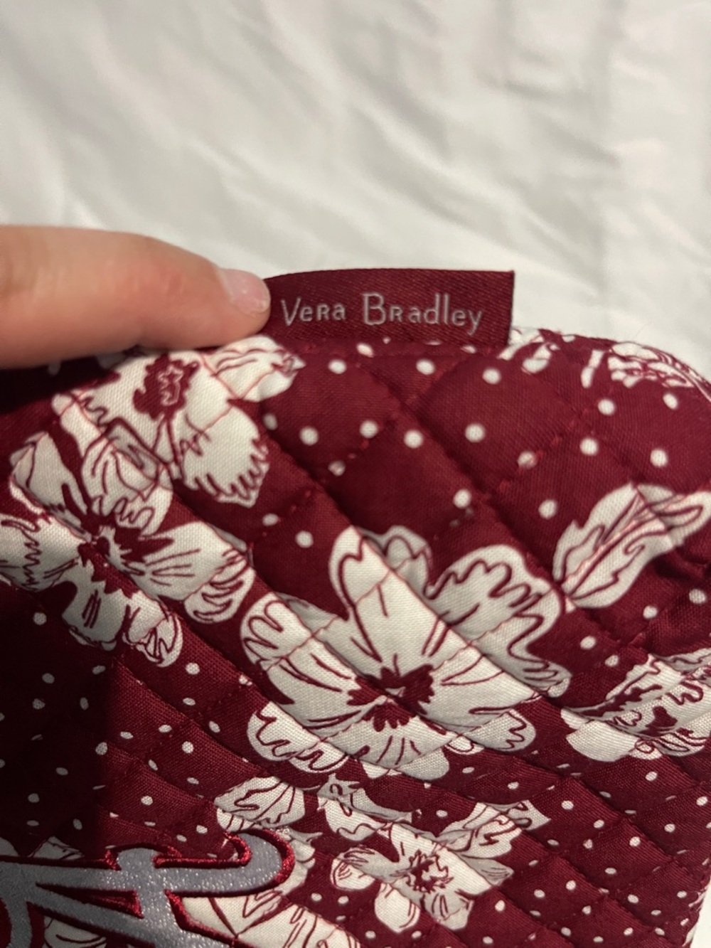 Vera Bradley Crimson Floral Crossbody Bag - Maroon & White - Picture 10 of 10